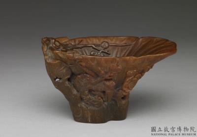 图片[2]-Rhinoceros horn cup in the shape of a lotus-leaf, late 16th to early 17th century.-China Archive